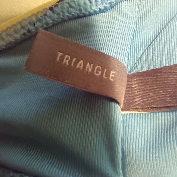 Aerie Geometric Crossover Triangle Bikini Top-Medium-Halter Adjustable Strap - Picture 6 of 8